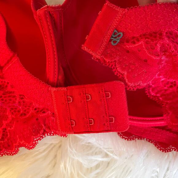 Simone Perele Caresse Spacer 3D T Shirt Bra Underwire Lightly Padded Red 34 F - Picture 8 of 14